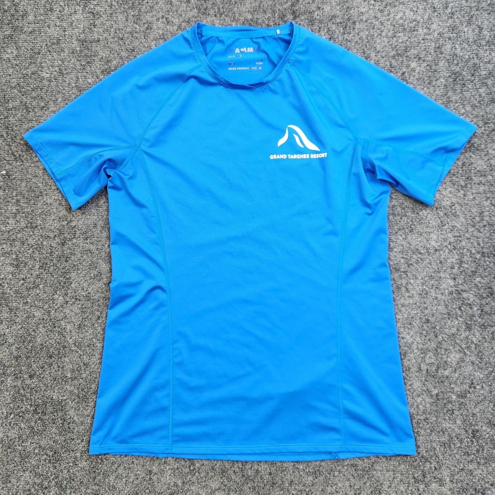 Mammut Shirt Mens Small Blue Short Sleeve Grand Targhee Resort Athletic Top